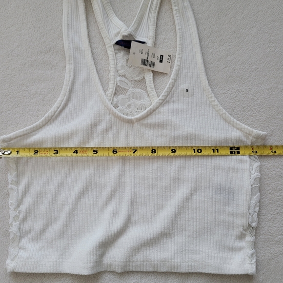 Aeropostale | Crop Halter Lace Back Top NEW Ladies Small Cream - Picture 3 of 14
